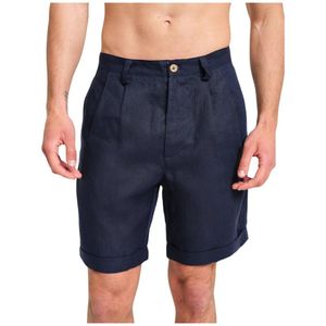 Peninsula, Heren, Korte broeken, Blauw, Maat: 2XL Linnen,