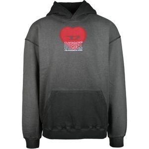 Diesel, Heren, Sweatshirts & Hoodies, Grijs, Maat: XL Katoen,