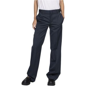 Moschino, Dames, Broeken, Blauw, Maat: XS Wol,