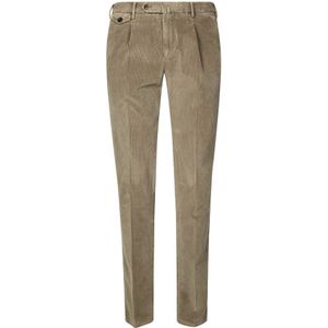 Pt01, Heren, Broeken, Bruin, Maat: S Leer,