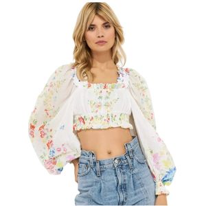 Charo Ruiz Ibiza, Dames, Blouses & Shirts, Wit, Maat: XS Katoen,