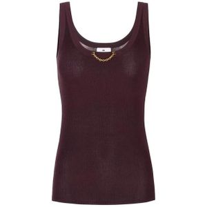 Elisabetta Franchi, Dames, Tops, Rood, Maat: XS Zijde,
