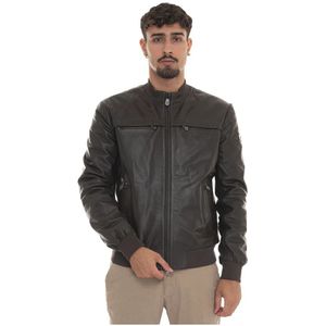 Peuterey, Heren, Jassen, Bruin, Maat: 2XL Leer,