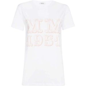 Max Mara, Dames, Tops, Wit, Maat: M Katoen,