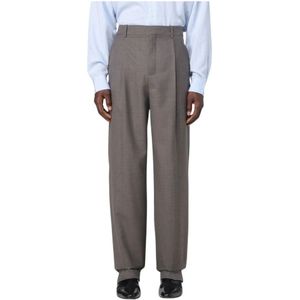 Saint Laurent, Heren, Broeken, Grijs, Maat: M Wol,