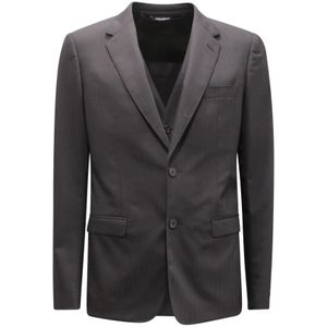 Dolce & Gabbana, Heren, Jassen, Zwart, Maat: M Wol,