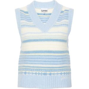 Ganni, Dames, Truien, Blauw, Maat: L Wol,