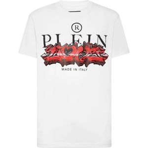 Philipp Plein, Heren, Tops, Wit, Maat: 2XL Katoen,