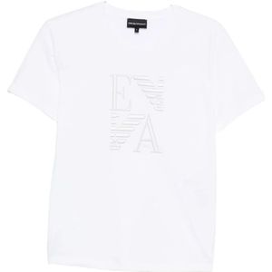 Emporio Armani, Dames, Tops, Wit, Maat: L Katoen,