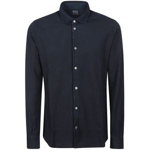 Fedeli, Heren, Overhemden, Blauw, Maat: 2XL Katoen,