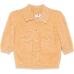 Elisabetta Franchi, Dames, Truien, Beige, Maat: S