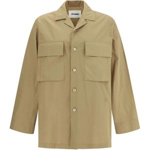 Jil Sander - 167 Emb Cotton Shirt - Wit - Katoen - Oversized Pasvorm
