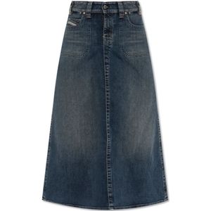 Diesel, Dames, Rokken, Blauw, Maat: W24 Katoen,