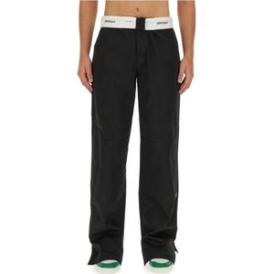 Palm Angels, Heren, Broeken, Zwart, Maat: S Katoen,