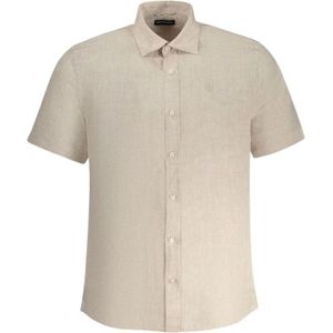 North Sails, Heren, Overhemden, Beige, Maat: S Linnen,