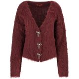 GUESS - Gebreid Vest - Kersrood - Lange Mouw - Normale Pasvorm