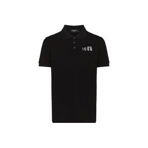 Dsquared2 Polo Hemden , Black , Heren , Maat: XL