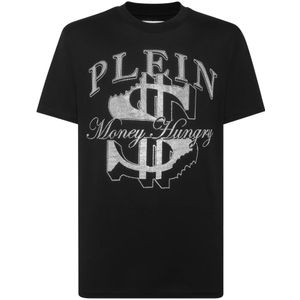 Philipp Plein, Heren, Tops, Zwart, Maat: XS Katoen,