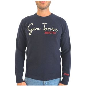 Saint Barth, Heren, Truien, Blauw, Maat: S Wol,