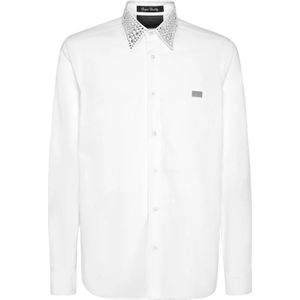 Philipp Plein, Heren, Overhemden, Wit, Maat: S Katoen,