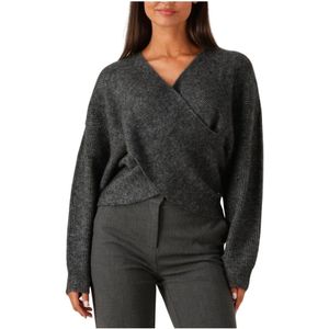 Moss Copenhagen - Truien & Vesten - Grijs - Gezellige Wrap Pullover