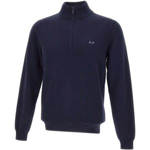 Sun68, Heren, Truien, Blauw, Maat: S Katoen,