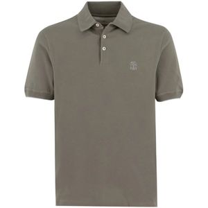 Brunello Cucinelli, Heren, Tops, Groen, Maat: S Piqué,