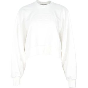 Elisabetta Franchi, Dames, Sweatshirts & Hoodies, Beige, Maat: S Katoen,