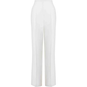 Alberta Ferretti, Dames, Broeken, Wit, Maat: XS Leer,