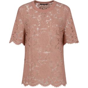 Dolce & Gabbana, Dames, Blouses & Shirts, Roze, Maat: S Katoen,