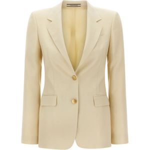 Tagliatore, Dames, Jassen, Beige, Maat: XL Linnen,