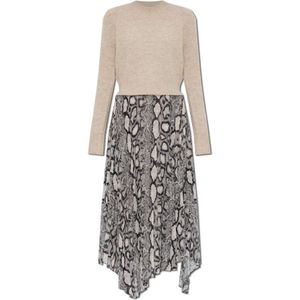 AllSaints, Dames, Jurken, Beige, Maat: S Tweed,