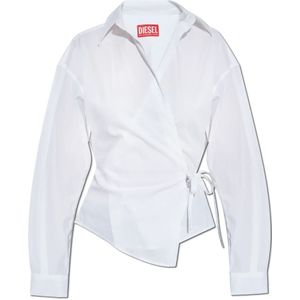 Diesel, Dames, Blouses & Shirts, Wit, Maat: XS Katoen,