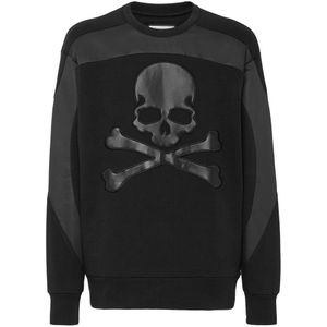 Philipp Plein, Heren, Sweatshirts & Hoodies, Zwart, Maat: S Katoen,