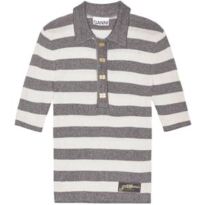 Ganni, Dames, Tops, Grijs, Maat: S