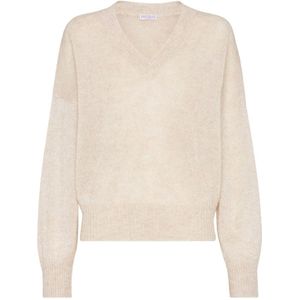 Brunello Cucinelli, Dames, Truien, Beige, Maat: XL Kasjmier,