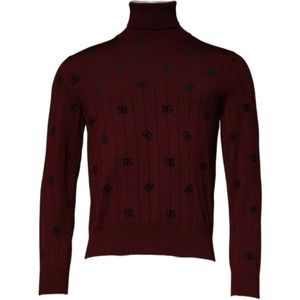 Dolce & Gabbana - DG Logo Turtleneck Trui - Bruin - Wol