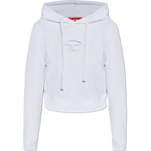 Diesel, Dames, Sweatshirts & Hoodies, Wit, Maat: L Katoen,