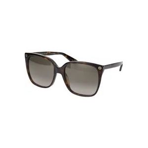 Gucci Stijlvolle zonnebril Gg0022S , Brown , Dames , Maat: 57 MM