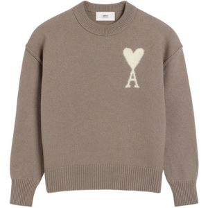 Ami Paris, Heren, Truien, Beige, Maat: S Wol,