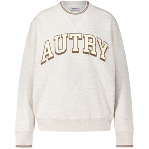 Autry Logo Crewneck Sweater Sporty Style , Gray , Dames , Maat: M