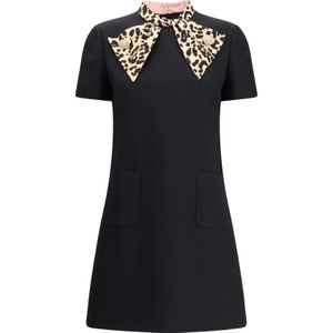 Valentino, Dames, Jurken, Zwart, Maat: S Zijde,