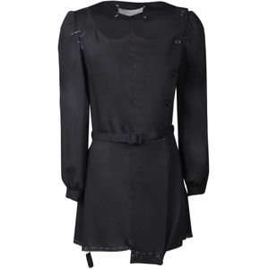 Maison Margiela, Dames, Jurken, Zwart, Maat: 2XS Wol,