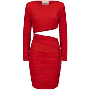 Cocktailjurk - Effen - Korte Lengte - Normale Pasvorm - Lange Mouwen