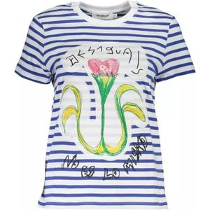Desigual - Veelkleurig T-shirt - Blauw - Katoen