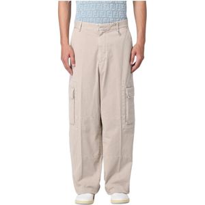 Fendi - Cargo Broek - Beige - Heren - Relaxte Pasvorm - Katoen