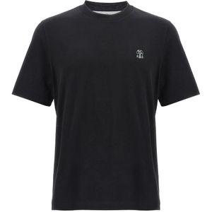 Brunello Cucinelli, Heren, Tops, Zwart, Maat: XS Katoen,