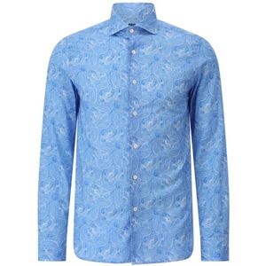 Fedeli, Heren, Overhemden, Blauw, Maat: M Katoen,