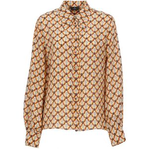 Etro, Dames, Blouses & Shirts, Oranje, Maat: M Zijde,