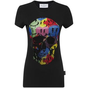 Philipp Plein, Dames, Tops, Zwart, Maat: XS Katoen,